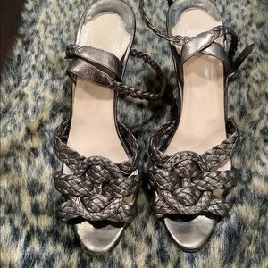 LOUBOUTIN BRAIDED HEELED SANDALS